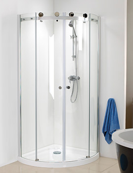 Phoenix Frameless Twin Slide Door Shower Quadrant 900mm x 900mm | SE082