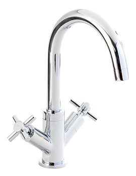 Phoenix Round Twin Cross Head Control Kitchen Sink Mixer Tap | KT006