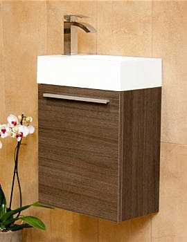 Lauren Opal Expanded Wall Hung Vanity Unit And Basin 460mm Grey Oak