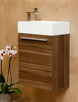 Lauren Opal Expanded Wall Hung Vanity Unit And Basin 460mm Zebrano