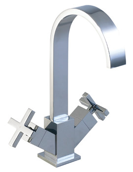 Phoenix Square Twin Cross Head Control Kitchen Sink Mixer Tap | KT002