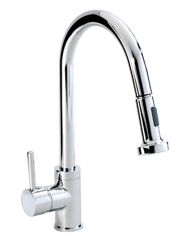Phoenix Round Single Lever Kitchen Sink Tap With Pull Out Spout | KT003