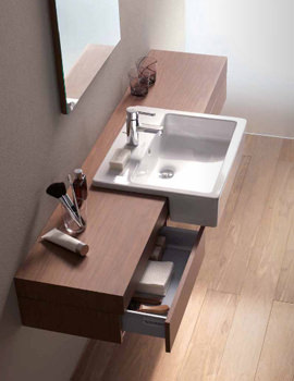 Image of Fogo Console With Drawer For Semi Recessed Washbasin 1600mm | FO 8385