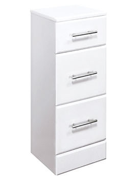 Ultra High Gloss White 3 Drawer Unit 350 x 300mm | VTY025