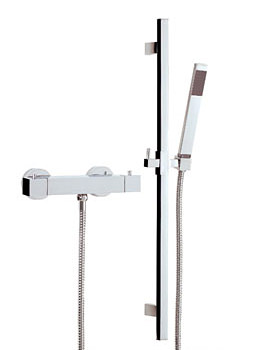 Phoenix Square Thermostatic Shower Valve With Slide Rail Kit 3 VP006