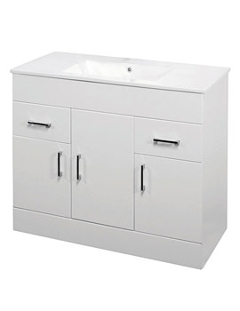 Ultra Minimalist 1000mm White Floor Standing Basin Unit | VTMW1000