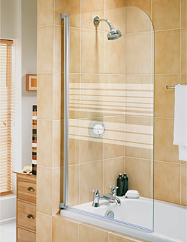 Aqualux Euro Radius Silver Half Frame Bath Screen | FS6460AQU
