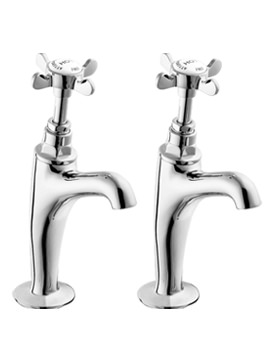 Deva Coronation Half Inch High Neck Sink Taps Chrome | CR27A