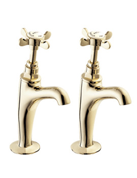 Coronation Half Inch BS1010 High Neck Sink Taps Gold | CR27A501