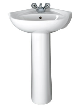 Twyford Galerie Corner Washbasin 550 x 540mm 1 Centre Tap Hole | GN4841WH