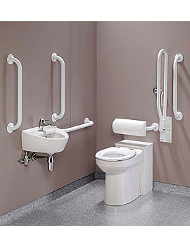 Twyford Doc.M Rimless Back To Wall Pack With White Rails And Seat | PK8147WH