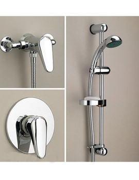 Jute Manual Surface Mounted And Recessed Shower Valve With Adjustable Riser | JU SHUAR C