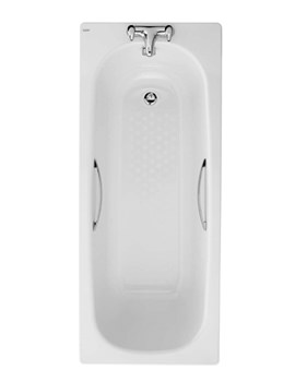 Twyford Celtic Steel Bath Plain Ungripped 1600 x 700mm - BS1202WH