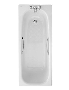 Twyford Shallow Steel Bath With Grips And Slip Resist 1500 x 700mm | SB1372WH