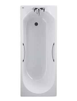 Twyford Option Rectangular Acrylic Bath With Grips 1700 x 700mm | OT8520WH