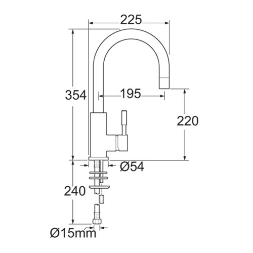 Deva Vision Mono Sink Mixer Tap With Arch Spout VSN104