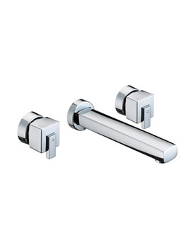 Bristan Qube 3 Hole Wall Mounted Basin Mixer Tap | QU 3HWMBAS C