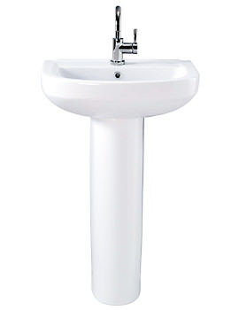 Twyford Refresh Square 1 Tap Hole Washbasin 550 x 440mm | RS4211WH