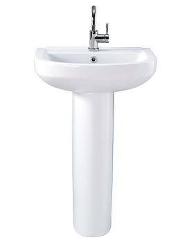 Twyford Refresh Square 1 Tap Hole Washbasin 500 x 420mm | RS4111WH