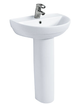 Twyford Refresh 1 Centre Tap Hole Washbasin 500 x 410mm | RE4121WH