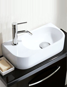 HIB Mineral Marble Ripple Basin For Cloakroom | 8830