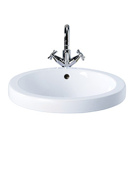Twyford Visit Countertop Round Washbasin 460 x 460mm | GT4510WH
