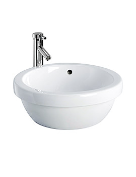 Twyford Visit Lay On Round Washbasin 460 x 460mm | GT4740WH