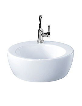 Twyford Visit 1 Tap Hole Lay On Round Washbasin 450 x 450mm | GT4711WH