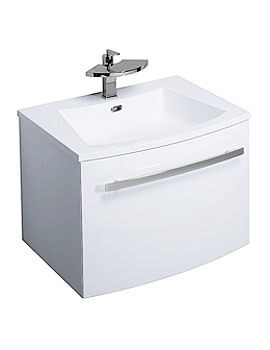 Bauhaus Stream White Wall Hung Basin Unit 590mm | ST5900WG
