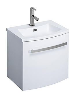 Bauhaus Stream White Small Wall Hung Basin Unit 440mm | ST4400WG