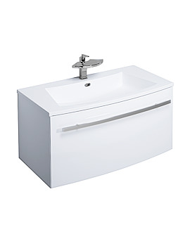 Bauhaus Stream White Wall Hung Basin Unit 850mm | ST8500WG