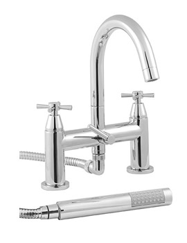 Image of Twyford Rival 2 Hole Deck Mounted Bath Shower Mixer Tap - RL5265CP