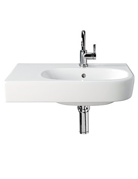 Twyford Quinta Offset Wall Fixing Washbasin 650mm | QT4411WH