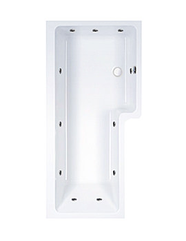 Carron Quantum Square 11 Jets Whirlpool Shower Bath 1700 x 850mm