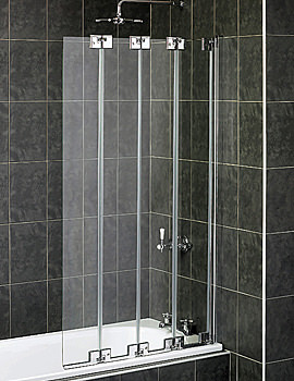 Aqualux Pura 4 Fold Bath Screen | FBS0147AQU