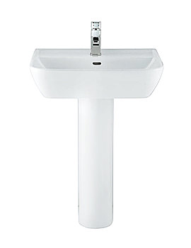 Balterley Crystal Square Basin With Full Pedestal 55cm
