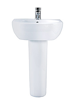 Balterley Elevation D Shape Basin With Pedestal 600mm White