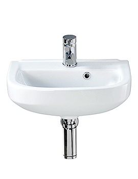 Twyford Refresh Square 1 Tap Hole Handrinse Basin 450x350mm | RS4811WH