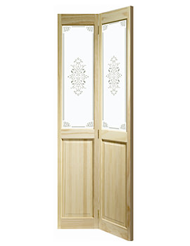 Image of XL Internal Victorian Bi-Fold With Campion Glass Clear Pine Door