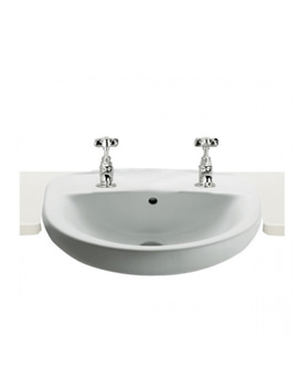 Roca Laura Semi Recessed 2 Tap Holes Basin 510mm Wide | 32739F000