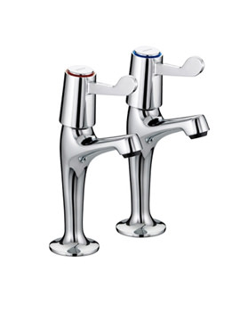 Bristan Value Lever High Neck Pillar Taps | VAL HNK C 6 CD