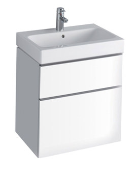 Twyford 3D 600mm Basin And Vanity Unit 2 Drawer | 3D4711WH