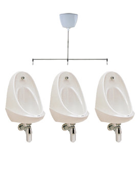 Twyford Camden 3 Urinal Set With Concealed Flush Pipe And Cistern