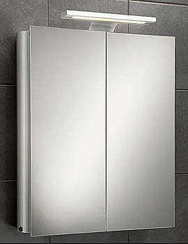 HIB Atomic Aluminium Mirror Cabinet 600mm x 700/750mm | 42700