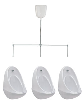 Twyford Spectrum 3 Urinal Set With Concealed Trap Flushpipes And Cistern