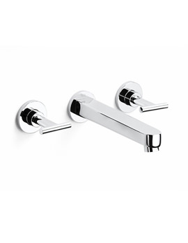 Roca Moai Wall Mounted 3 Hole Basin Mixer Tap 180mm Spout | 5A4646C00