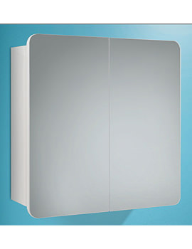 HIB Lanzo Double Door Bathroom Mirrored Cabinet White | 9101200