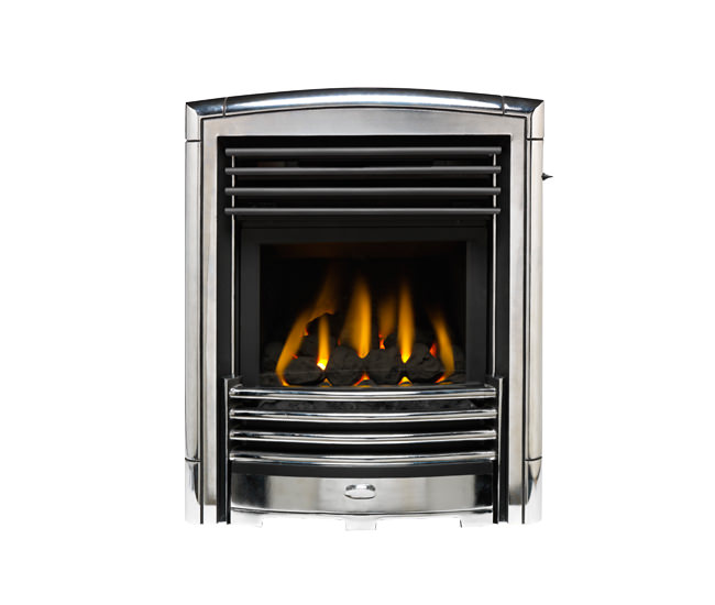 Valor Petrus Homeflame Slide Control Inset Gas Fire SilverChrome