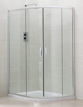 Image of April Identiti2 Offset Double Door Shower Quadrant 1000 x 800mm Silver