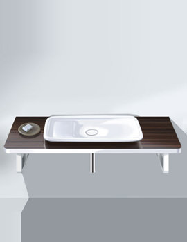 Image of Duravit Puravida Basin 700mm on Console 800mm Black | 037070 | PV 071C